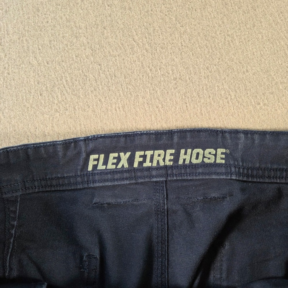 Duluth Trading Co Pants Mens 38x32 Navy Canvas Flex Fire Hose Workwear Straight - Picture 4 of 7